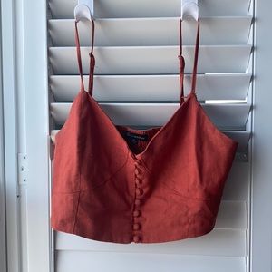 Burnt orange surf shop crop top